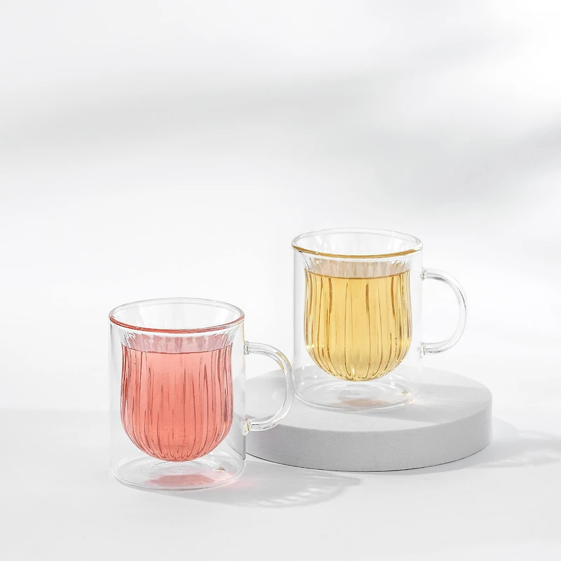 JoyJolt® Christian Siriano 5.4oz. Floret Insulated Glasses, 2ct.