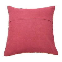 Hello Honey® 20'' Pink Square Quilted Velvet Pillow Cover