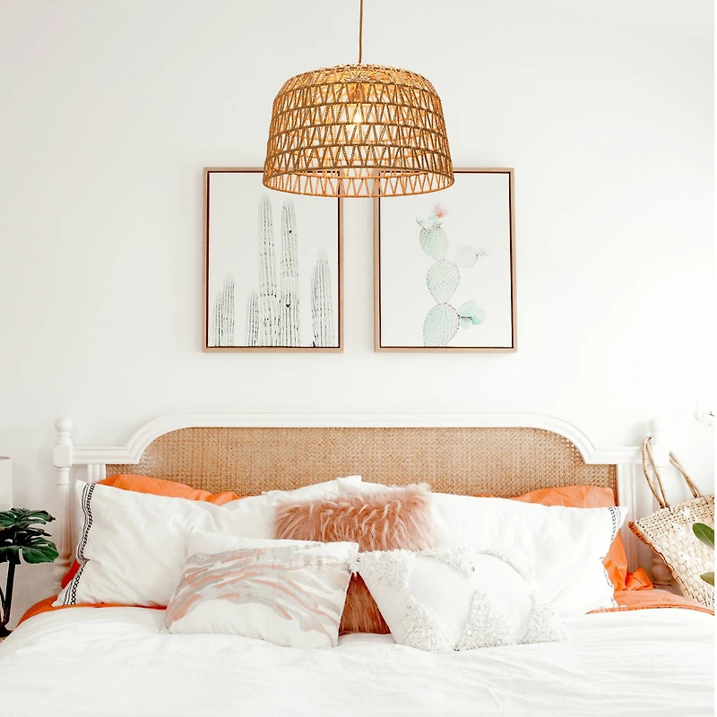 Hello Honey® 19.5" Natural Woven Pendant Lamp