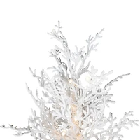 6ft. Pre-Lit Flocked Twig Artificial Christmas Tree, Warm White LED Lights