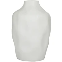 CosmoLiving by Cosmopolitan White Ceramic Faceted Vase 9" x 9" x 14"