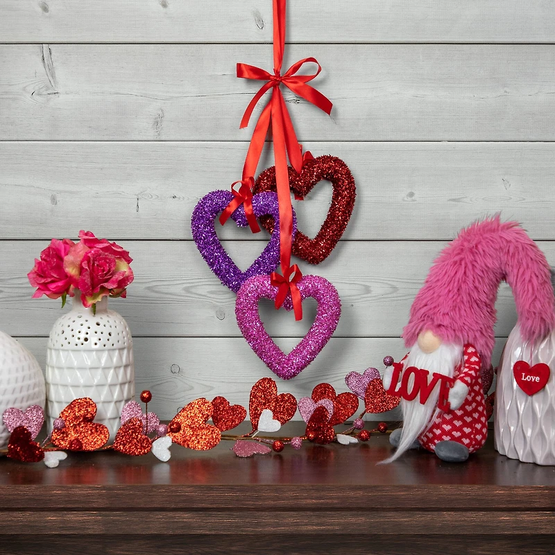 23" Glittery Hearts Trio Valentine's Day Ornament