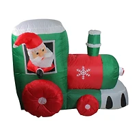4.5ft. Pre-Lit Inflatable Santa on Locomotive Train