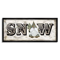 Stupell Industries Winter Snow Holiday Gnome Framed Giclee Art