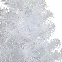18" Unlit White Iridescent Spruce Artificial Christmas Tree