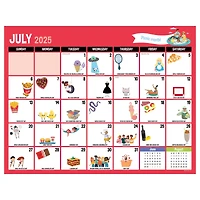 July 2025 - June 2026 Large Every Day's A Holiday Desk Pad Monthly Blotter Calendar