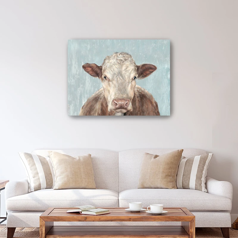 Lumaprints Brown Swiss Cow Canvas Wall Art