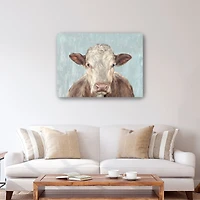 Lumaprints Brown Swiss Cow Canvas Wall Art