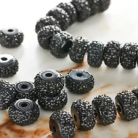 12 Packs: 30 ct. (360 total) Black Resin Rondelle Beads, 10mm by Bead Landing™