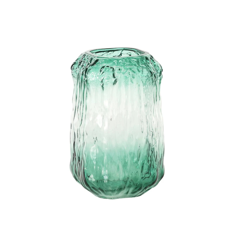 9" Green Glass Vase