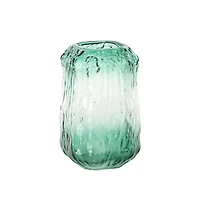 9" Green Glass Vase
