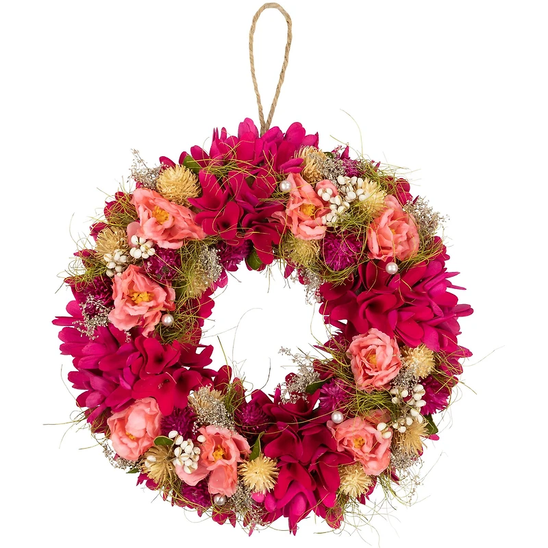 12.5" Mixed Floral & Berries Artificial Spring Wreath