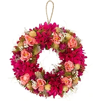 12.5" Mixed Floral & Berries Artificial Spring Wreath