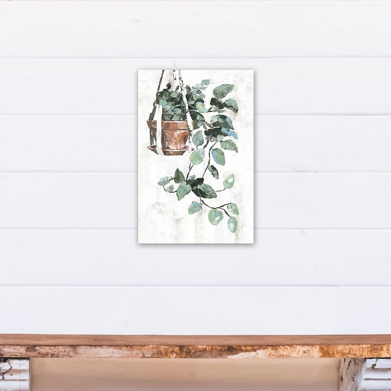 Painted Hanging Plant 12" x 18" Canvas Wall Art