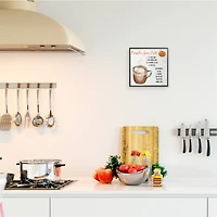 Stupell Industries Pumpkin Spice Latte Farmhouse Coffee Recipe Black Framed Wall Art