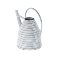 14" Gray Metal Beehive Shaped Watering Can Planter