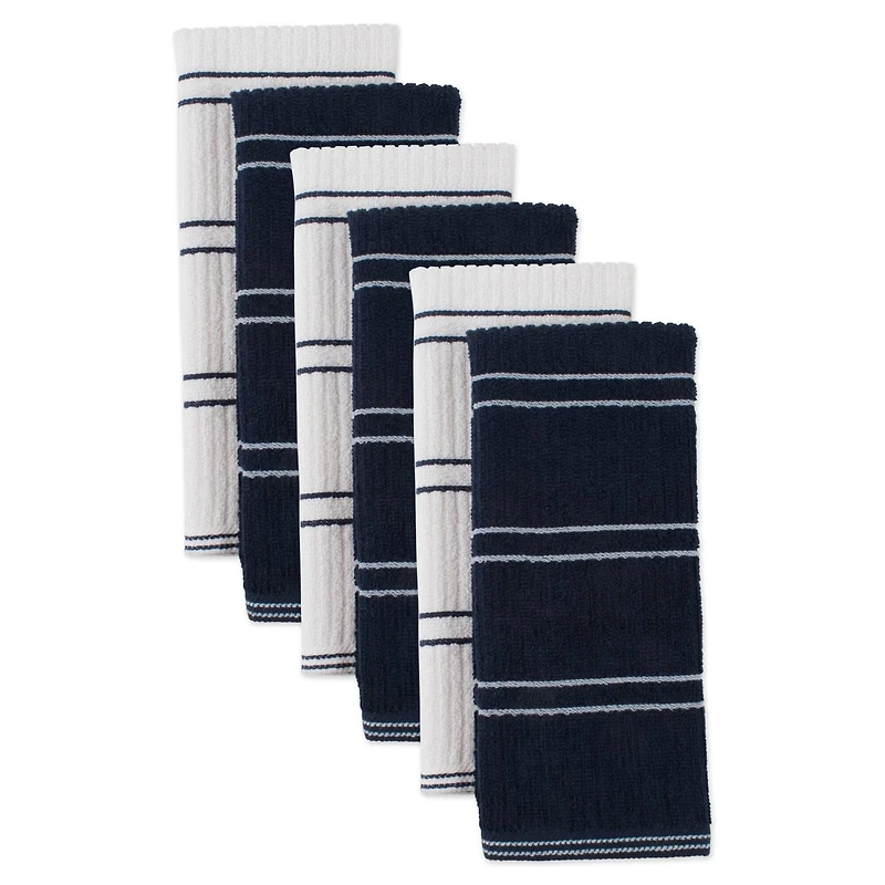 J&M Blue Ribbed Terry Dishtowels, 6ct.