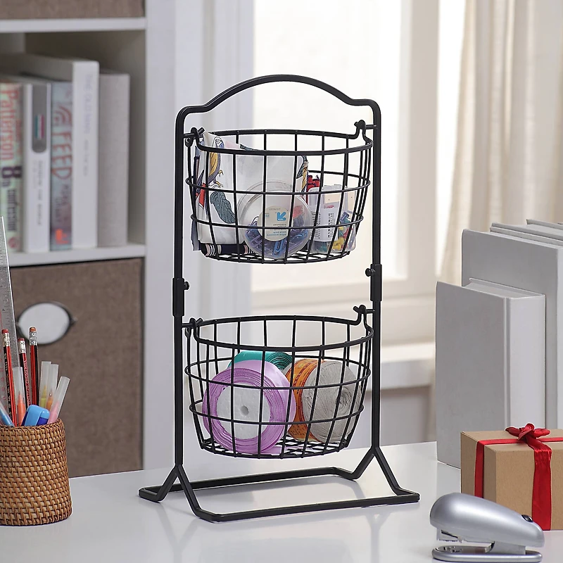 SunnyPoint 2 Tier Olive Countertop Fruit Basket