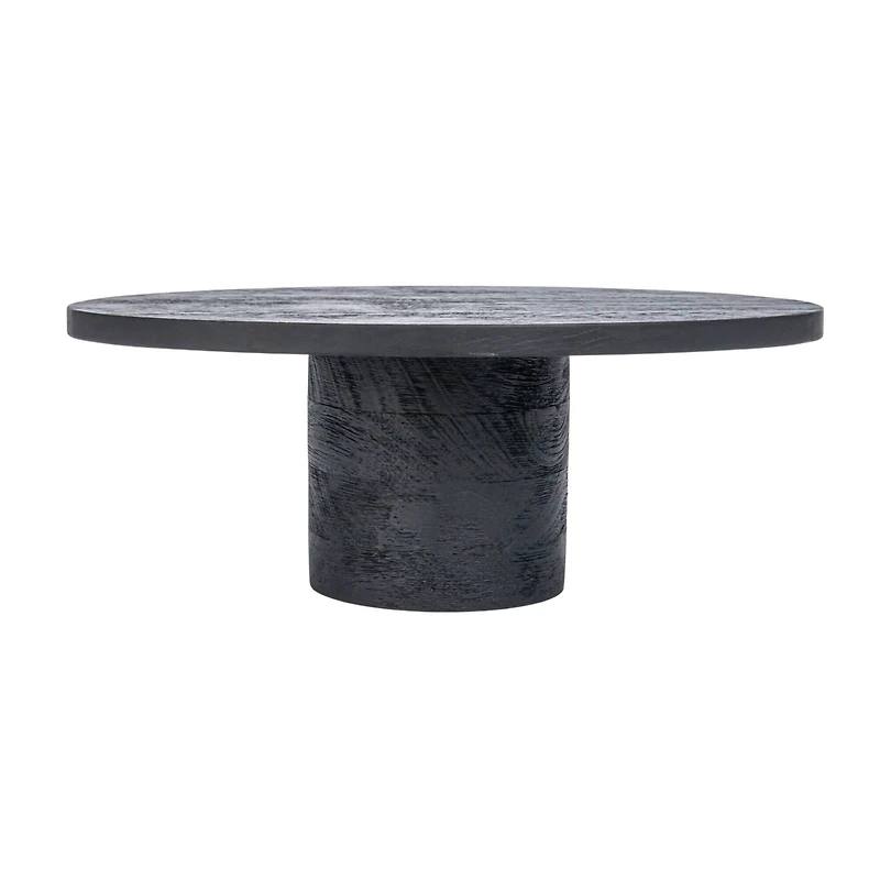 Hello Honey® 16" Black Oval Mango Wood Pedestal