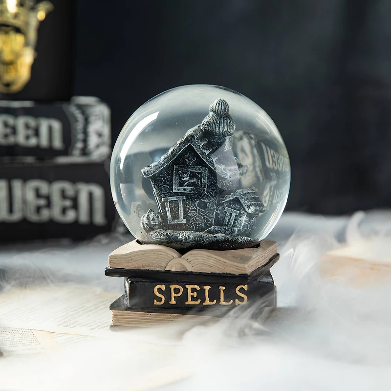 Glitzhome® 5" Halloween Haunted House Water Globe