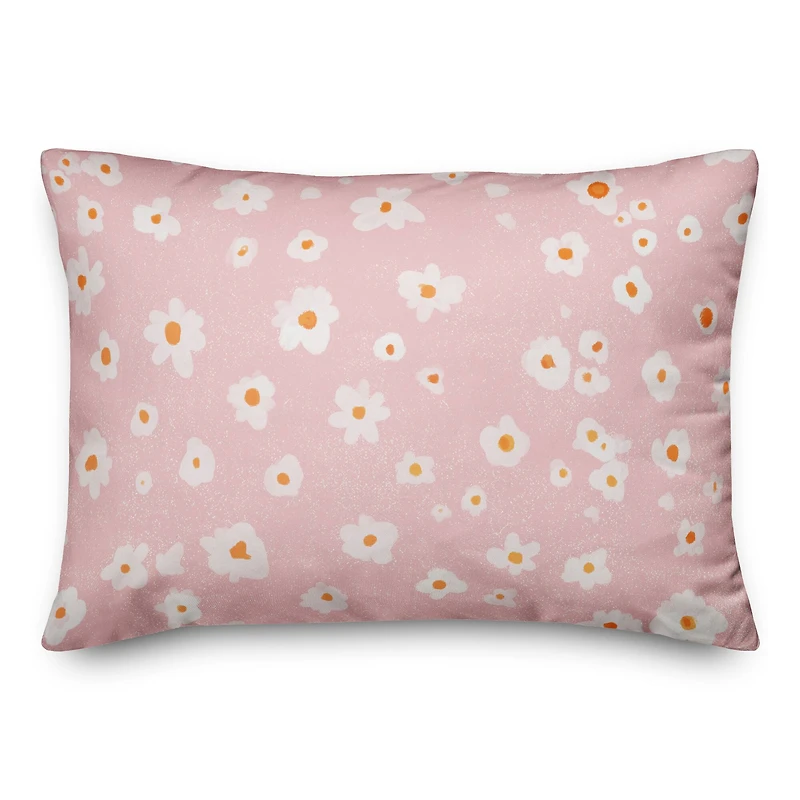 20" Blush Daisy Pattern Spun Poly Pillow