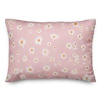20" Blush Daisy Pattern Spun Poly Pillow