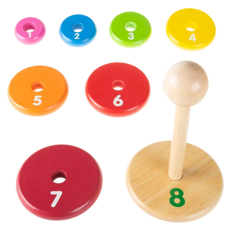 Toy Time Wooden Rainbow Stacking Rings