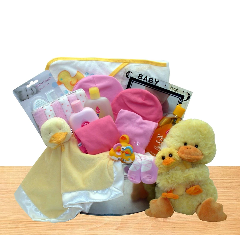 Deluxe Bath Time Baby New Baby Girl Basket