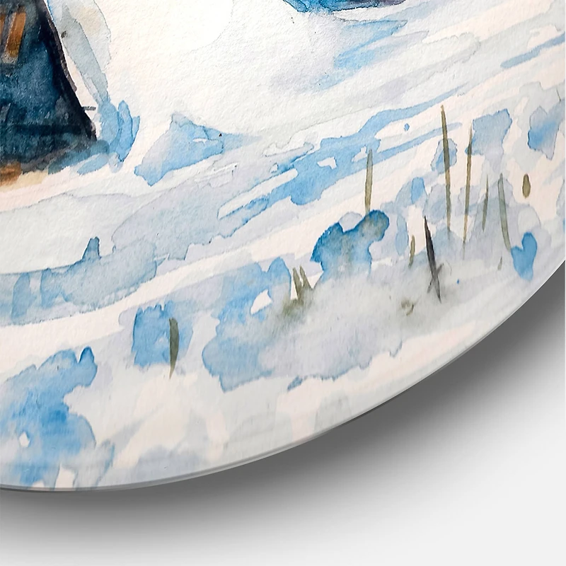 Designart - Mountain Village In Winter