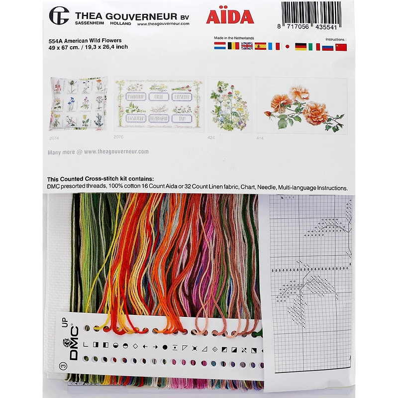 Thea Gouverneur Wild Flowers Cross Stitch Kit