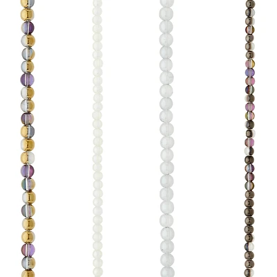 12 Pack: Multicolored Glass Round Beads by Bead Landing™