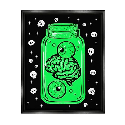 Stupell Industries Spooky Specimen Jar Framed Floater Canvas Wall Art