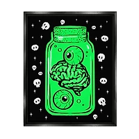 Stupell Industries Spooky Specimen Jar Framed Floater Canvas Wall Art