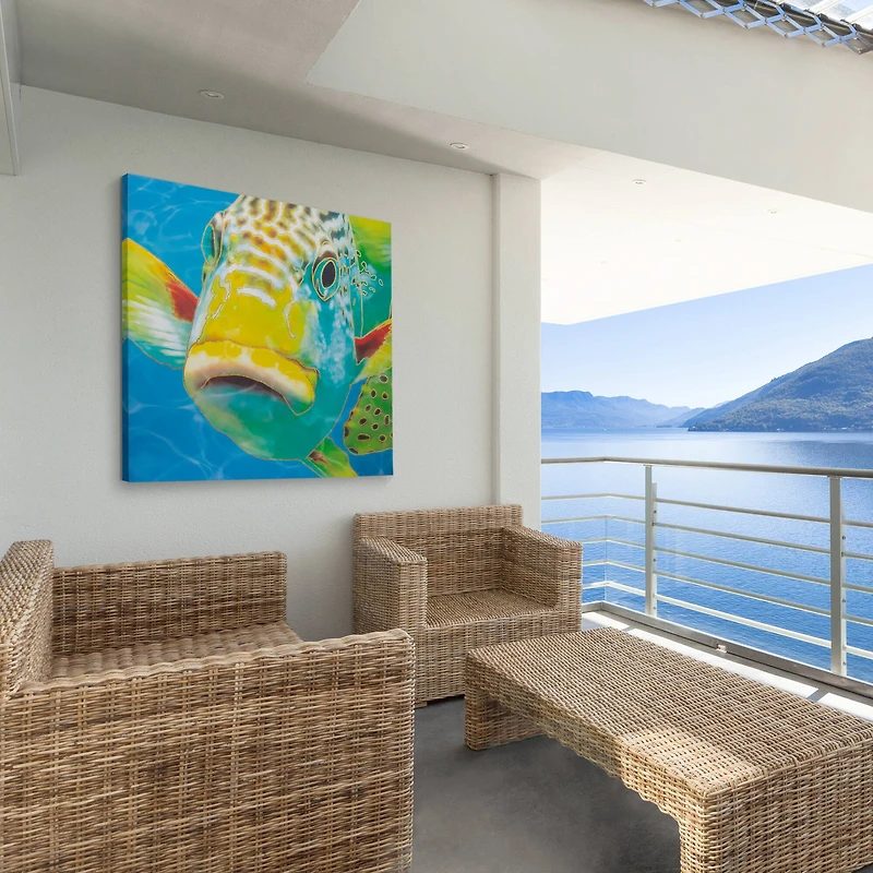 Fish Lips Outdoor Canvas Art Print - 35"x35"