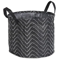 DII® Round Black & White Tribal Chevron PE-Coated Woven Paper Laundry Bin
