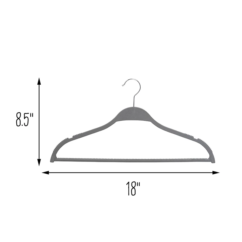 Honey Can Do Gray Natural Wheat Husk Slim Hangers, 25ct.