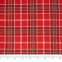 SINGER Christmas Red Plaid Cotton Print Fabric