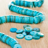 Aqua Shell Round Heishi Beads by Bead Landing™, 8mm