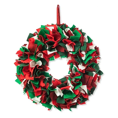 Glitzhome® 19.25" Christmas Multicolor Felt Wreath