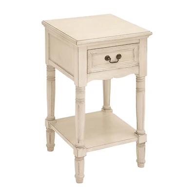 2.5ft. Cream Wood Traditional Accent Table
