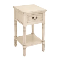 2.5ft. Cream Wood Traditional Accent Table
