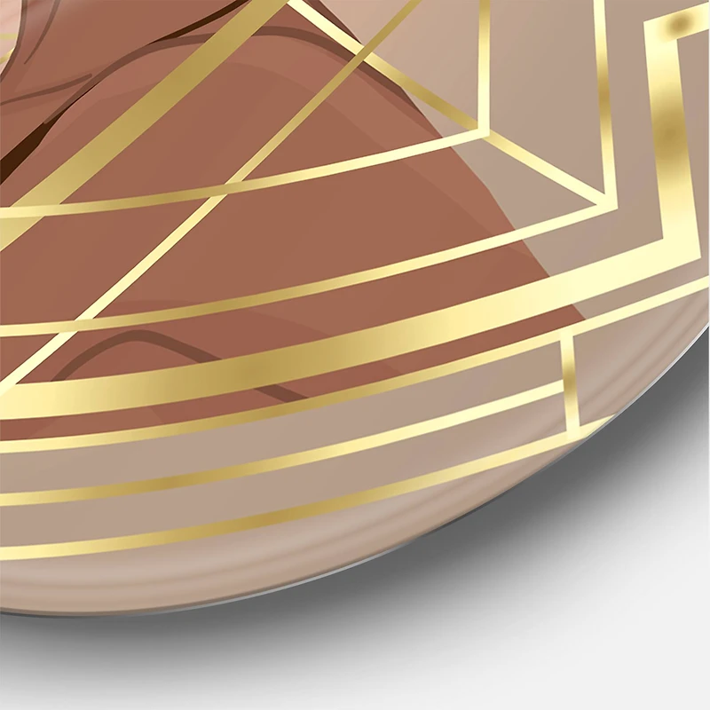 Designart - Retro Women In Golden Art Deco Geometrics II