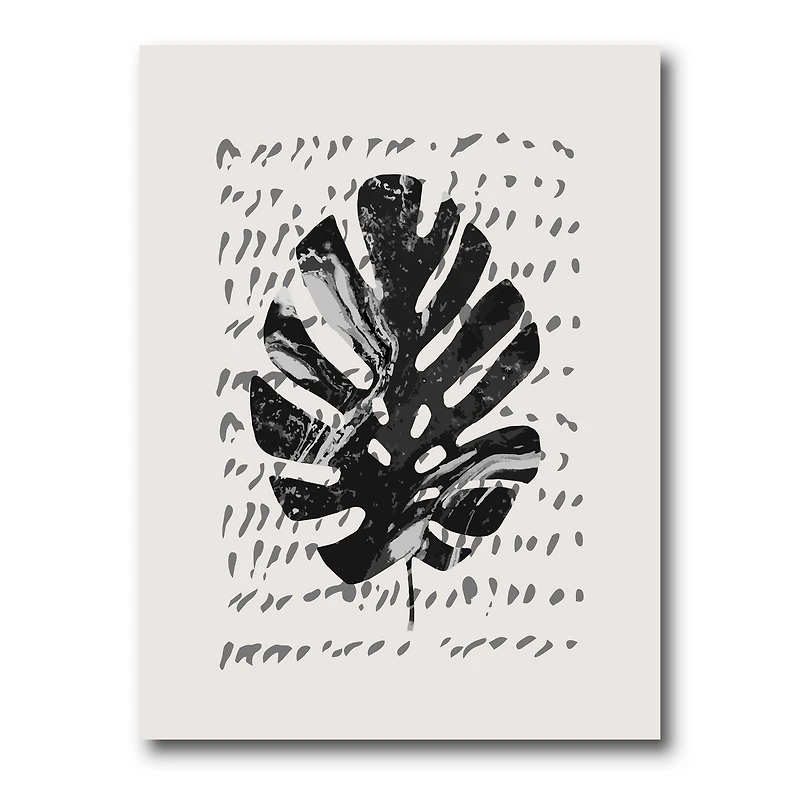 Designart - Minimal Tropical Palm Leaf On Grunge Texture