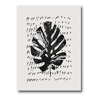 Designart - Minimal Tropical Palm Leaf On Grunge Texture