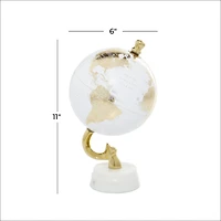 11" Gold Marble Coastal Globe