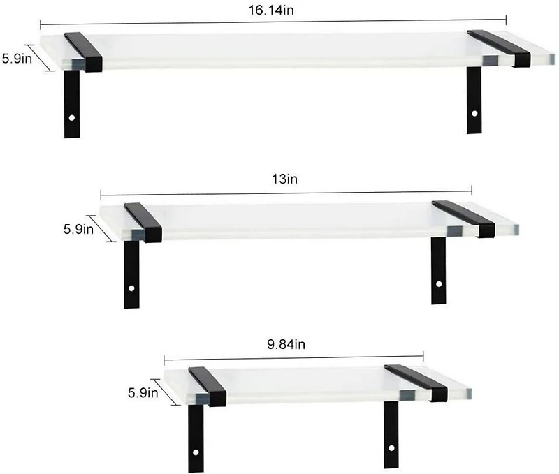 NEX™ White Wall Mounted Floating Shelf Set