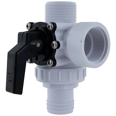 Swim Central 6.25" White HydroTools Swimming Pool & Spa Standard Right Outlet 3-Way Ball Valve