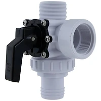 Swim Central 6.25" White HydroTools Swimming Pool & Spa Standard Right Outlet 3-Way Ball Valve