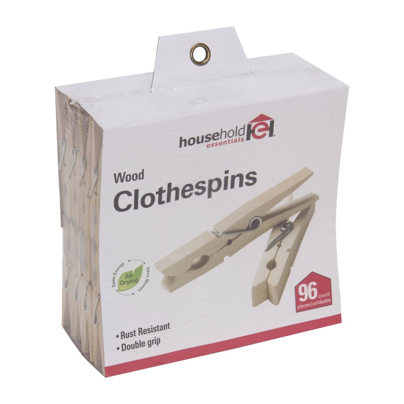 Household Essentials Classic Birchwood Clothespins