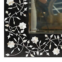 Black Wood Wall Mirror, 47" x 30"